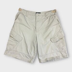 Rue 21 Cargo Shorts Men’s 34‎ Beige Khaki Utility Pockets Casual Y2K Skater 90’s